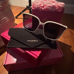 White Frame Oversized Sunglasses Black Lenses